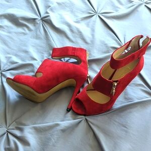 Enzo angiolini red suede heels